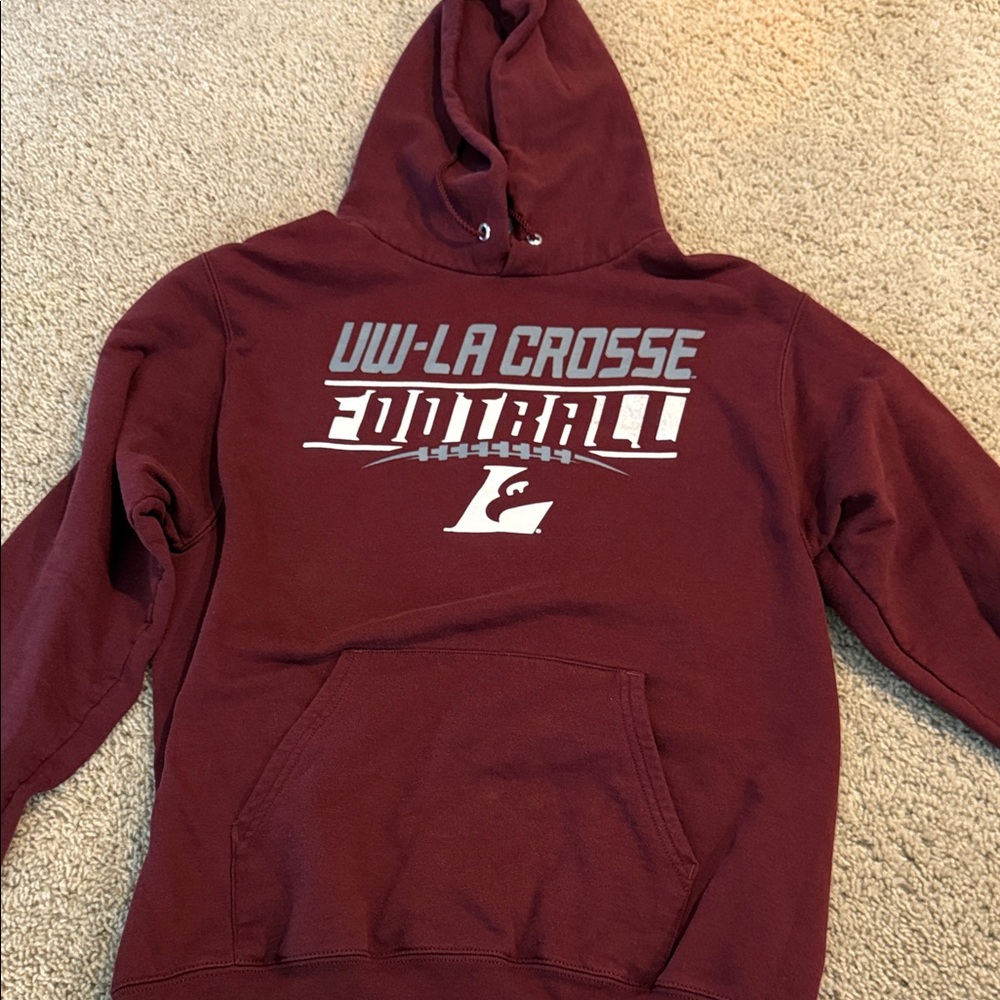 Champion Maroon UW-La Crosse Football Hoodie